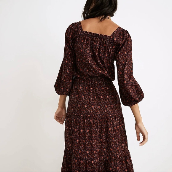 Madewell Puff-Sleeve Button-Front Crop Top in Orchard Floral - Picture 5 of 10